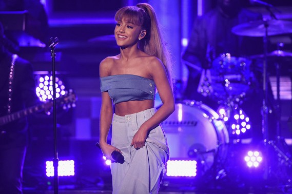 NEW YORK, NY - SEPTEMBER 08:  Ariana Grande Visits "The Tonight Show Starring Jimmy Fallon" at Rockefeller Center on September 8, 2016 in New York City.  (Photo by Theo Wargo/Getty Images for NBC)