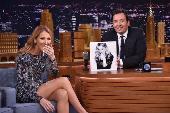 Celine Dion wore Harry Kotlar diamond earrings and Hearts on Fire diamond rings during her interview on 'The Tonight Show with Jimmy Fallon’. For her performance, the French- Canadian superstar wore a Carrera y Carrera ring and Harry Kotlar diamond earrings on July 21, 2016 in New York City. 