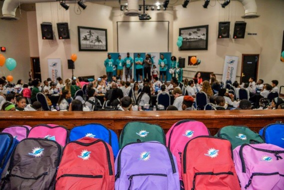 Miami Dolphins Host Back to School Backpack Event