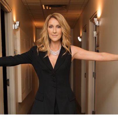 Celine Dion wore a Hearts on Fire diamond necklace while preparing for an upcoming show in Montreal, Canada on Thursday, August 4, 2016. 