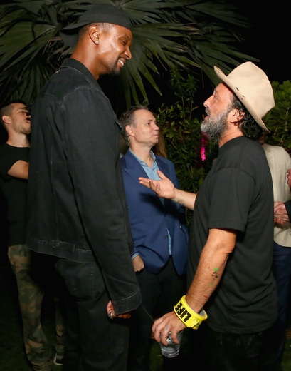NBA player Chris Bosh and artist Mr. Brainwash attend the DuJour Media, Gilt & JetSmarter party to kick off Art Basel at The Confidante on November 30, 2016 in Miami Beach, Florida. (Photo by Astrid Stawiarz/Getty Images for DuJour)
