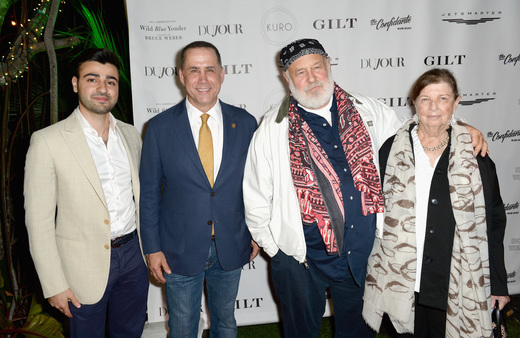 Founder of DuJour Jason Binn, CEO of JetSmarter Sergey Petrossov, Mayor of Miami Beach Philip Levine, Bruce Weber and Nan Bush attend the DuJour Media, Gilt & JetSmarter party to kick off Art Basel at The Confidante on November 30, 2016 in Miami Beach, Florida. (Photo by Gustavo Caballero/Getty Images for DuJour)