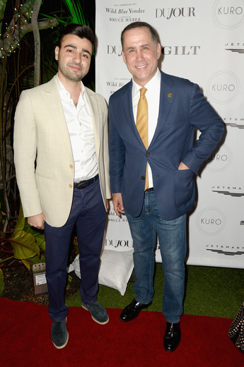 CEO of JetSmarter Sergey Petrossov and Mayor of Miami Beach Philip Levine attend the DuJour Media, Gilt & JetSmarter party to kick off Art Basel at The Confidante on November 30, 2016 in Miami Beach, Florida. (Photo by Gustavo Caballero/Getty Images for DuJour)