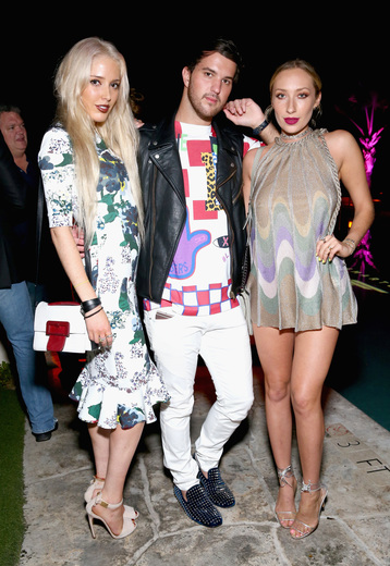 (L-R) Karen Shiboleth, Andrew Warren, and Gaia Matisse attend the DuJour Media, Gilt & JetSmarter party to kick off Art Basel at The Confidante on November 30, 2016 in Miami Beach, Florida. (Photo by Astrid Stawiarz/Getty Images for DuJour)