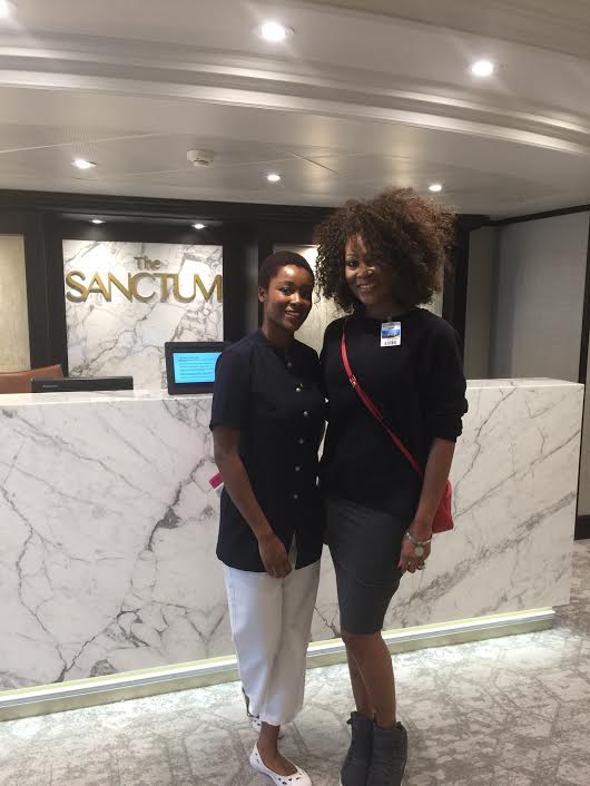 Azamara Club Cruises-Azamara Quest spa specialist, Babedi with Daedrian McNaughton