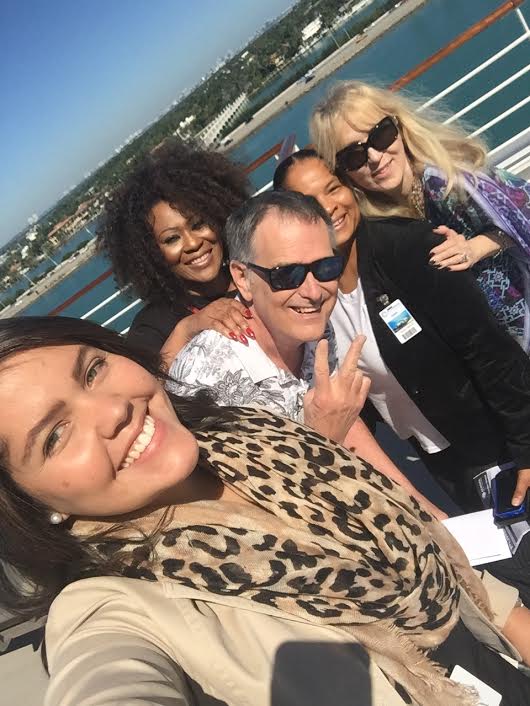 Maria Navas (Azamara PR), Gerry Barker, Daedrian McNaughton, Arlene Satchell, Pamela Barker