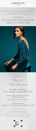 Join Lafayette 148 New York & the Perez Art Museum Miami for an evening of fashion and art