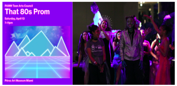 LEFT: That ‘80s Prom | RIGHT: Space Prom 2018 at PAMM, Photo credit: Pamela Gonzalez