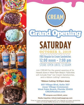 CREAM OPENS NEWEST LOCATION IN WEST PALM BEACH 
