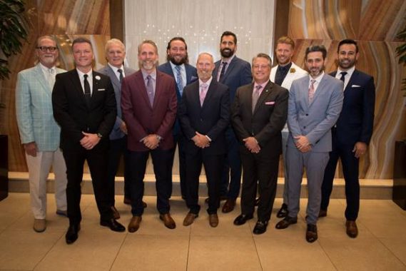 (Left to Right) Back: Tom Lynch, Bill Hawk, Chad Van Horn, Bob Denison, Roman Cody Foster, Jordan Schiegner.  Front: Michael Soch, Joseph Brydon, Randy Gilbert, Representative Chip LaMarca and Michael Lessne.  Photo Credit: Michael Murphy Photography