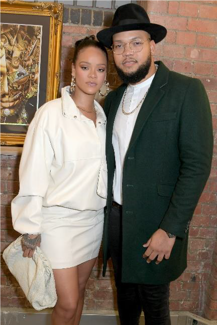 LONDON, ENGLAND - OCTOBER 10: Rihanna and Rorrey Fenty attend the Legado x Faberge x Rome de Bellegarde VIP party at The Vinyl Factory Gallery on October 10, 2019 in London, England. (Photo by David M. Benett/Dave Benett/Getty Images for Faberge)