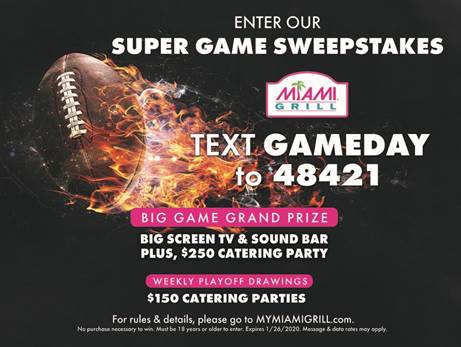 Miami Grill Super Game Sweepstakes