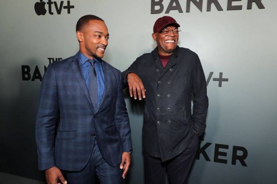 Anthony Mackie and Samuel L. Jackson celebrate the Apple Original "The Banker" at The National Civil Rights Museum in Memphis