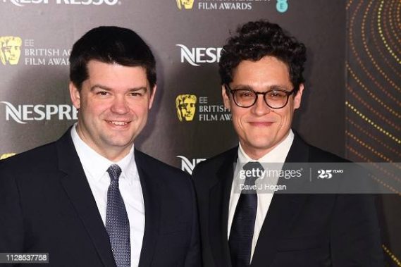 LONDON, ENGLAND - FEBRUARY 09: Chris Miller and Phil Lord attend the Nespresso British Academy Film Awards nominees party at Kensington Palace on February 09, 2019 in London, England. (Photo by Dave J Hogan/Dave J Hogan/Getty Images)