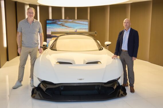 Chief designer Marek Reichman (Aston Martin UK) with developer German Coto (G&G Business Developments) Credit ‘Aston Martin Residences/Getty Images