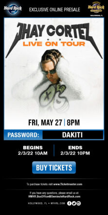 Jhay Cortez is Coming to Hard Rock Live at Seminole Hard Rock Hotel & Casino in Hollywood, Fla. Friday, May 27 at 8 p.m.