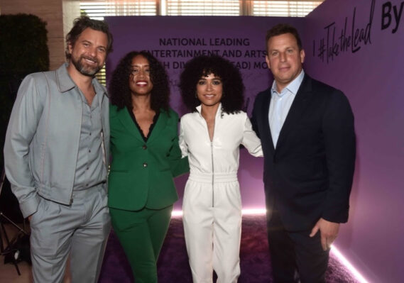 Pictured left to right: Joshua Jackson, Kathryn Busby (President of Original Programming, STARZ), Lauren Ridloff and Jeffrey Hirsch (President and CEO, STARZ) at STARZ’s Inaugural #TakeTheLead Summit on May 19, 2022, at The West Hollywood Edition. Photo Credit: Alberto E. Rodriguez/Getty Images