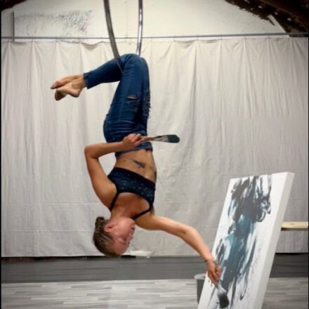 Performance art by professional gymnast and painter, Briana Fitzpatrick