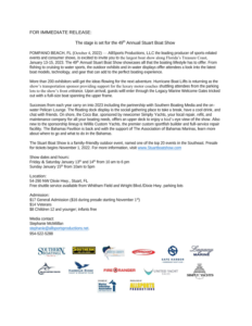 Allsports Productions Announces the kickoff of 2023 Stuart Boat Show