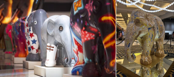 Elephant Parade, an international exhibit of lifesized model elephants, some of which have been designed by Katy Perry, Khloe Kardashian and Max Fleischer to benefit elephant welfare and conservation programs