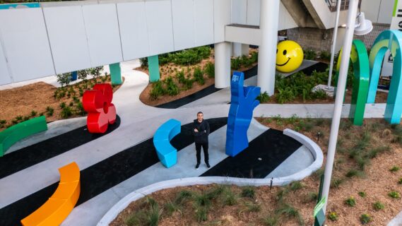 Airbnb and Nasdaq have teamed up with beloved local Miami artist Typoe to create a new public sculpture garden on The Underline to serve as a living, breathing space for connection and belonging.