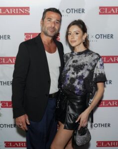 "MIAMI BEACH, FLORIDA - NOVEMBER 30: Ilan Delouis and Nina Habchi attend the Clarins & Each X Other Miami Art Basel celebration at Gitano on November 30, 2022 in Miami Beach, Florida. (Photo by MarkSagliocco/Getty Images for Each x Other )"