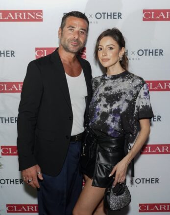 "MIAMI BEACH, FLORIDA - NOVEMBER 30: Ilan Delouis and Nina Habchi attend the Clarins & Each X Other Miami Art Basel celebration at Gitano on November 30, 2022 in Miami Beach, Florida. (Photo by MarkSagliocco/Getty Images for Each x Other )"