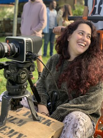BTS from 'La Tarde,' a WEG Film. Behind the camera Flor Portieri (Cinematographer )
