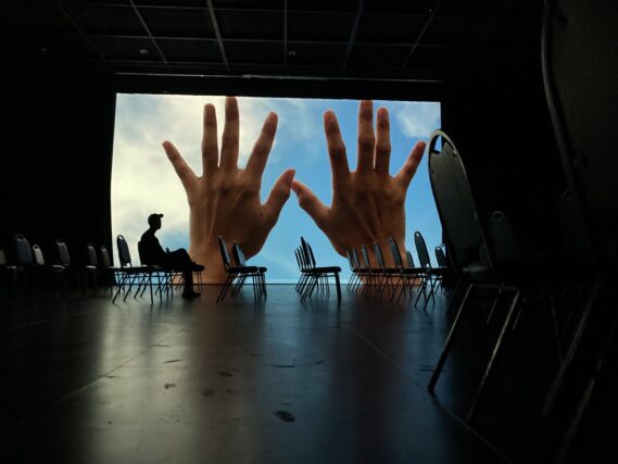 From a tech rehearsal of 'Birds of Paradise' at the Arsht Center. Made in collaboration with The Pioneer Winter Collective. In the photo is Kevin Berriz (Cinematographer).
