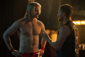Pictured above, Left to Right, Alexander Ludwig as Ace and Stephen Amell as Jack