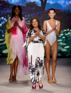 MIAMI BEACH, FLORIDA - JUNE 09: (C) Sinesia Karol walks the runway for the Sinesia Karol Fashion Show during Paraiso Miami Swim Week at The Paraiso Tent on June 09, 2023 in Miami Beach, Florida. (Photo by Frazer Harrison/Getty Images for Sinesia Karol)