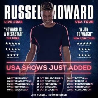 russell howard tour 2023 show length