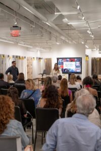 Mariel Basurco, Sherwin-Williams Design Account Executive, presenting the CEU “How Do Cultures Influence Colors,” hosted by Schumacher.