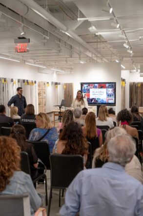 Mariel Basurco, Sherwin-Williams Design Account Executive, presenting the CEU “How Do Cultures Influence Colors,” hosted by Schumacher.