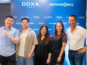 Nicholas Ong (Watchworks), William Koo Jr. (Watchworks), Tiffany Ong-Carlos (Watchworks), Rafaela Gavetas (DOXA) and Jan Edöcs (DOXA)