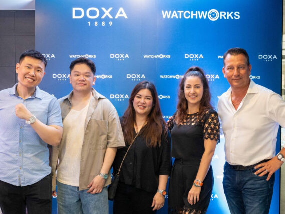 Nicholas Ong (Watchworks), William Koo Jr. (Watchworks), Tiffany Ong-Carlos (Watchworks), Rafaela Gavetas (DOXA) and Jan Edöcs (DOXA)