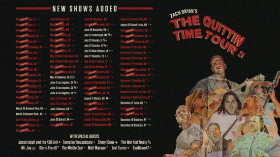 ZACH BRYAN ANNOUNCES NEW DATES FOR THE QUITTIN TIME 2024 TOUR, COMING TO AMERANT BANK ARENA ON JULY 22, 2024