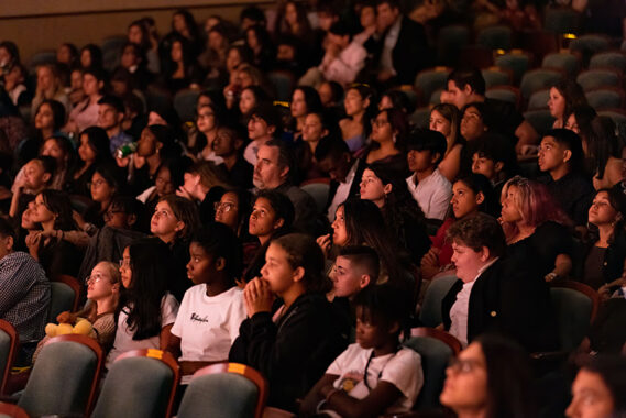 Students and teachers enjoy 2023's The Barber of Seville dress rehearsal at the Arsht Center. Photo by Eric Joannes.