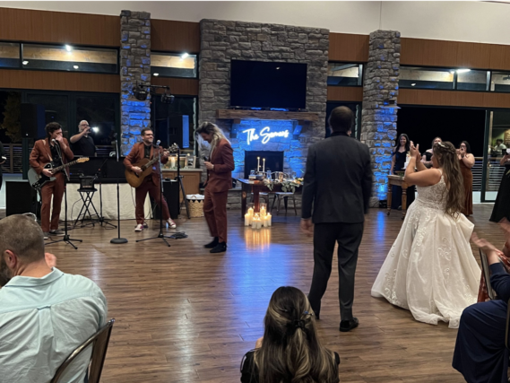 Taking Back Sunday perform at the wedding of Sammi and Adam Seman – Oct. 27, 2023 - Trout Lake, Stroudsburg, PA. Photo Courtesy: Seman Wedding