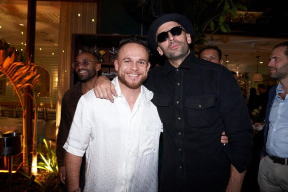 Places.co CEO Simone Luca Sestito and Haute Living cover star JR were in the best spirits as they celebrated the renowned French artist’s Haute Living Miami “The Art Basel Issue” cover story with Poppi, Freestream, and Cristal at Swan Miami during Art Basel in Miami, Florida on Thursday night.
