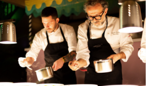 L to R: Chef Bernardo Paladini & Chef Massimo Bottura (Photo Credit: Torno Subito)