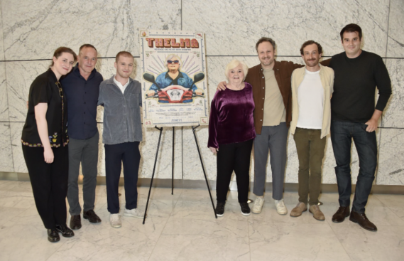 (Photo credit: Gregg DeGuire/JanuaryImages) (LOS ANGELES, CA - MAY  21: (L-R) Zoe Worth, Clark Gregg, Fred Hechinger, June Squibb, Josh Margolin, Chris Kaye and Benjamin Simpson attend the THELMA screening at CAA on Tuesday, May 21, 2024 in Los Angeles, CA)