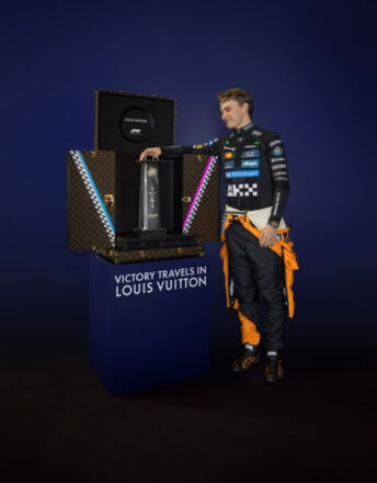 Oscar Piastri wins the trophy of the FORMULA 1® CRYPTO.COM MIAMI GRAND PRIX 2025 in Miami, presented in its bespoke Louis Vuitton Trophy Trunk