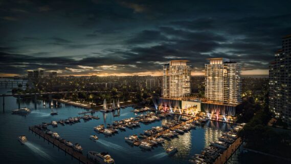 Legacy Harbour Marina in Fort Myers to Be Redeveloped After Hurricane Ian. New Dock Systems, Expanded Infrastructure, and 131 SlipsPlanned in Partnership with Bellingham Marine. Photo credit: Michael Graves & Associates
