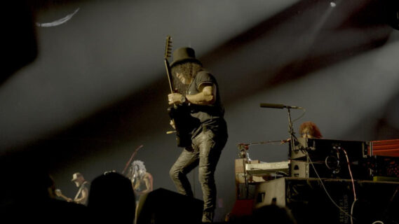 SLASH still photo from Live at the S.E.R.P.E.N.T. Festival concert film.