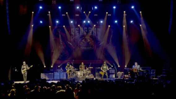 SLASH and his Blues Ball band still photo from Live at the S.E.R.P.E.N.T. Festival concert film.