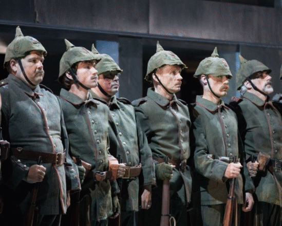 The costumes are authentic recreations of uniforms soldiers from each country would have worn in World War I.  