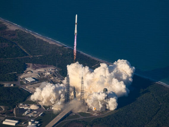 NASA’s ESCAPADE (Escape and Plasma Acceleration and Dynamics Explorers) mission launched at 3:55 p.m. EST atop a Blue Origin New Glenn rocket at Launch Complex 36 at Cape Canaveral Space Force Station in Florida. Credit: Blue Origin