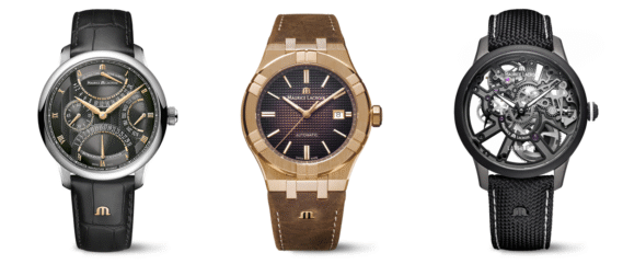 Masterpiece Triple Retrograde $6,450 | AIKON Automatic Bronze $2,750 | Masterpiece Skeleton Label Noir $8,150