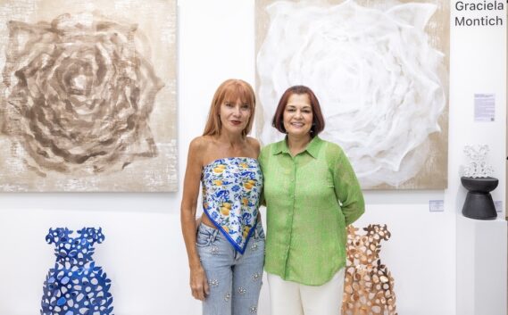 (l to r) Graciela Montich, CHROMA 2025 Curator and participating artist; Payal Tak, Lucid Art Gallery Owner and participating artist. (Photo Credit: Colls Fine Art Photography for Live in Italy Magazine)